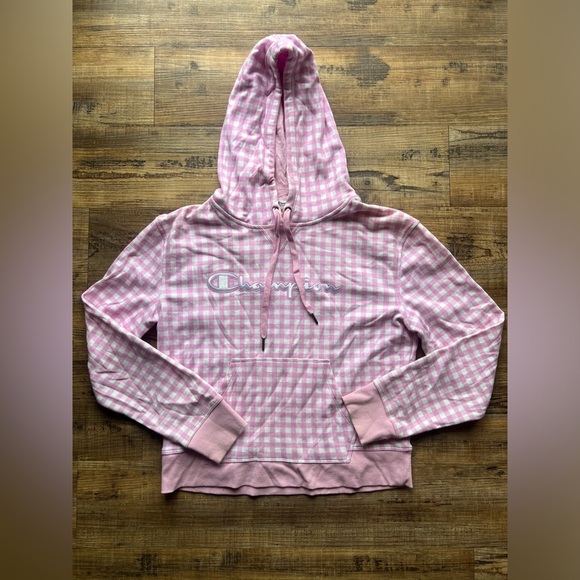 Champion Pink Checkered Hoodie - Picture 1 of 3